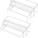 Chuangdi 2 Sets Acrylic Display Risers, Product Stand, Jewelry Display Riser Shelf Showcase Fixtures for Dessert Cupcake Candy Figure Treat Action Showcase(Clear,Extra Large Set)