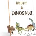 Adopt a Dinosaur Table Sign - Dinosaur Party Decor, Perfect for Birthday Party, Birthday Decorations, 811 Wooden Party Sign with Stand