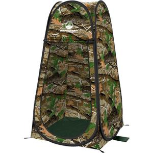 GVDV Privacy Shower Tent, Dressing Room, or Portable Toilet Stall with Carry Bag for Camping, Beach, or Tailgate by Wakeman Outdoors (Camo)