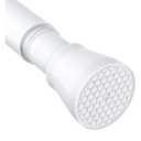 White Tension Curtain Rod for Windows 28 to 48 inch, Adjustable Expandable Pressure Spring Curtain Rod No Drilling, 7/8" Curtain Rod for Bedroom Doorway Closet Door