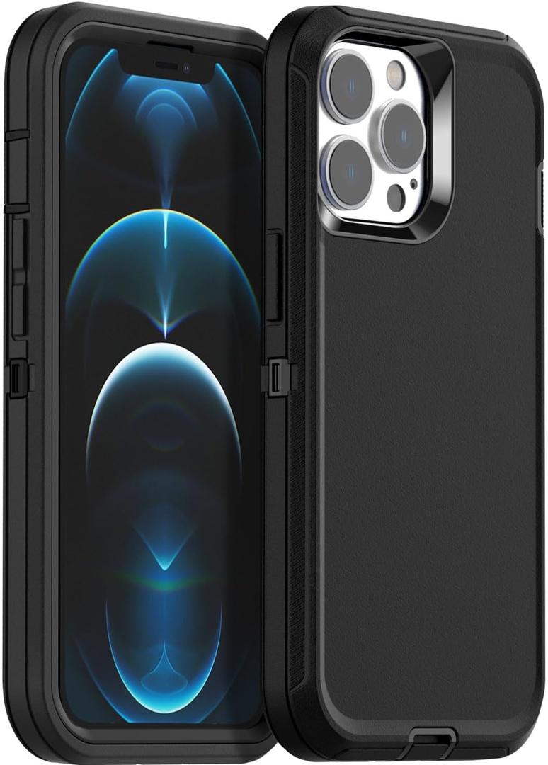 AICase for iPhone 12 Pro Max Case(6.7") Heavy Duty Drop Protection Full Body Rugged Shockproof/Dust Proof Military Protective Tough Durable for iPhone 12 Pro Max 6.7"_2 Black