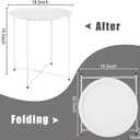 Garden 4 you End Table Metal Side Table White Round Folding Tray Cyan Sofa Small Accent Fold-able Table, Round End Table Tray, Next to Sofa Table, Snack Table for Living Room and Bed Room