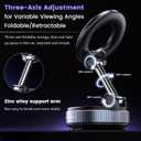 Upgraded Vacuum Magnetic Suction Cup Phone Holder Stand for Magsafe, 360 Adjustable with Swivel Lock, Foldable 89+LBS Strongest Suction, for Your Car/Gym/Kitchen/Mirror