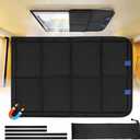 RV Skylight Window Shade, 23 " (L) x 15 " (W), Foldable Magnet RV Blackout Cover, UV Rays Protection Camper Trailer Fan Vent Cover, Waterproof Thickened Oxford Fabric (Black)