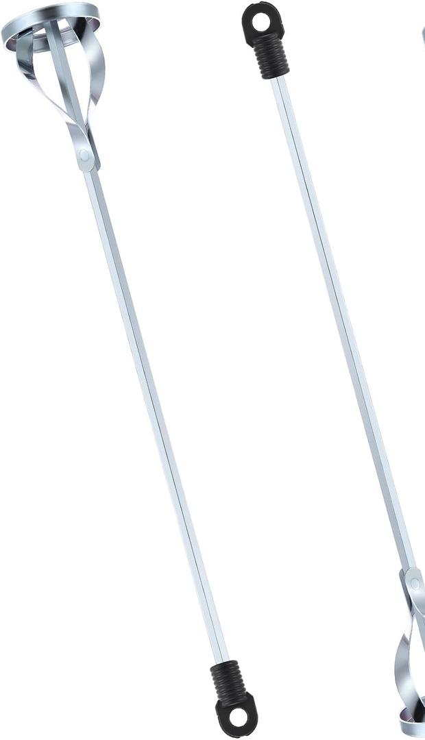 Lasnten 2 Pcs Paint Mixer for Drill, 1 to 5 Gallon Bucket, Paint Stirrer, Easy to Clean, 16.9" Mixing Paddles and 2.36" Mixing Impeller for Mix Mortar Mud Grout Resin and Epoxy(Silver,Style 2)