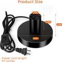 2Pcs Vintage Table Lamp Base Only, Metal Industrial E26/E27 Plug in Screw Light Bulb Socket with 5.6Feet Cord On/Off Switch Plug, Small Edison Desk Lamps Holder for Home Lighting Decor(Black)