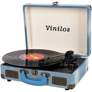 Vinilos Record Players for Vinyl with Speakers Turntable with Speakers Bluetooth/Bluetooth Output Record Player Tocadiscos Phonograph Suitcase Portable Record Player with 3-Speed