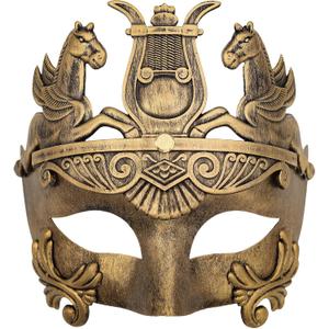 Ubauta Roman Gladiator Masquerade Mask: Half-Face for Adults - Perfect for Halloween Costumes Mardi Gras Carnival Parties (Antique Silver)