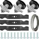 54" Rebuild Kit Fit for Cub Cadet SLT1554 SLTX1054, 3 Spindle 618-04126 918-04125, 3 Blades 742-0677 942-0677, 138" Belt 754-0642 954-0642