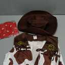 Spooktacular Creations Halloween Cowboy Hat Costume for Boys, Kids White Brown Western Costume, Deluxe Cowboy Outfit Set for Toddler Halloween RolePlay Themed Party (Large, 10-12 yrs)