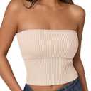 LILLUSORY Women’s 2026 Summer Strapless Tube Tops Y2K Stretchy Bandeau Crop Clothes for Beach Vacation and Going Out (Pink, M)
