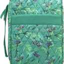 DIWI Quilted Bible Cover Medium Sizes 8.75 X 6.25 X 2.5 Inches Good Book Case Teal Color (M, C1 Butterfly Green)