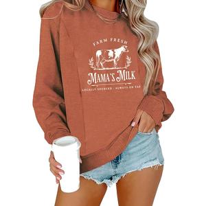 Women Nursing Sweatshirts for Breastfeeding Zip Nursing Friendly Maternity Sweater Mama's Daily Farm Fresh Milk Pullover Tops, Size S