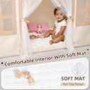 Kids Play Tent Indoor: with Mat, Tassel Garland, Star Lights - Girl Tent Indoor Playhouse for Kids Toys for Boy Girl Birthday Gift