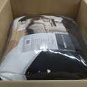 Madison Park Aubrey Cozy Comforter Set, Faux Silk Jacquard Paisley Design - All Season Down Alternative Bedding with Cotton Bed Sheets, Bed Skirt & Toss Pillows, Queen Black 12 Piece