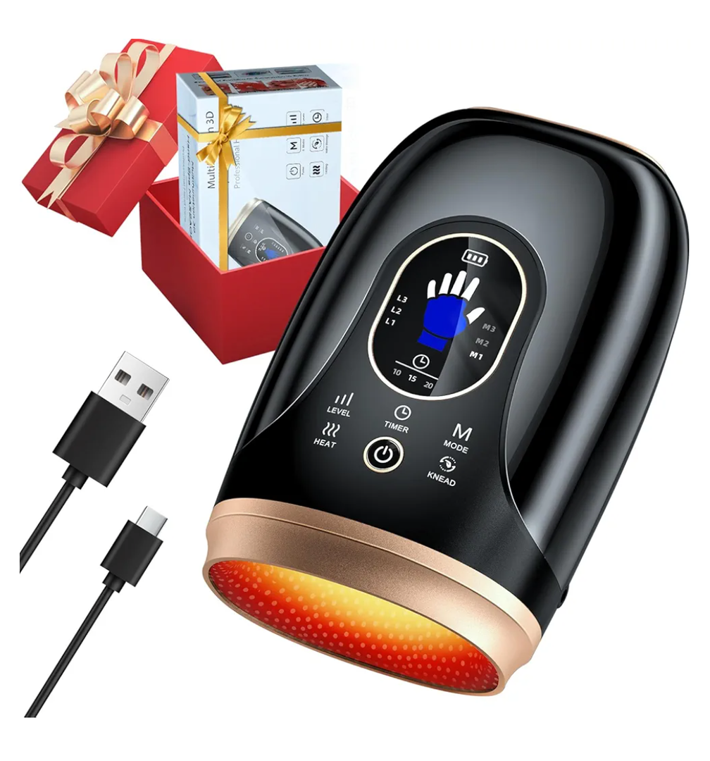 Hand Massager with Heat and Compression, Hand Massage for Arthritis and Carpal Tunnel Relief, 6 Levels Pressure Therapy with Wrist Massage Finger Stretching Palm Kneading, Gifts for Women Men