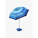 8FT Large Beach Umbrella with Level 7 Wind Resistance, Sand Anchor, Portable Outdoor Umbrella with UPF50+ UV Protection, Tilt Sun Shelter for Beach, Patio, Yard