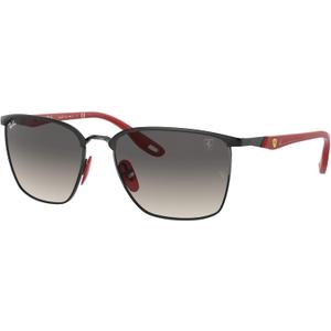Ray-Ban RB3673M Scuderia Ferrari Collection Square Sunglasses, Matte Black/Grey Gradient Dark Grey, 56 mm