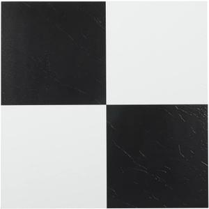 Tivoli Self Adhesive Vinyl Floor Tiles, 45 Tiles - 12" x 12", Black & White - Peel & Stick, DIY Flooring for Kitchen, Dining Room, Bedrooms, Basements & Bathrooms by Achim Home Decor
