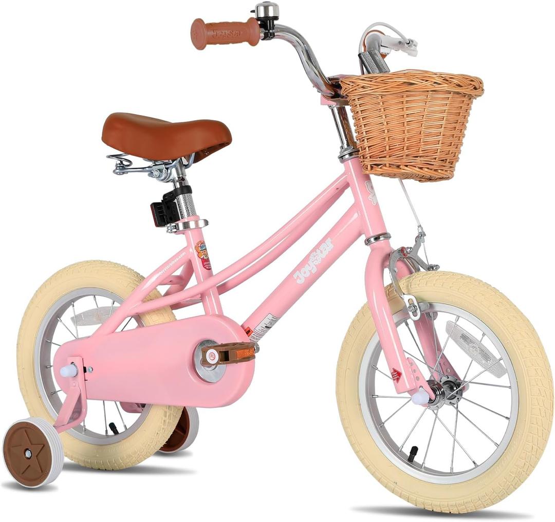 JOYSTAR Girls Bike for 2-12 Years Old Toddlers and Kids, 12" 14" 16" 18 20" Retro Style Kids Bike with Training Wheels, 18 20 Inch Children Bicycle with Kickstand