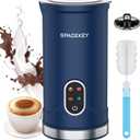 Spacekey Milk Frother, 4-in-1 Electric Frother for Coffee, 10.1oz/300ml Automatic Warm and Cold Foam Maker with Mute Mode, Temperature Control Milk Steamer for Latte, Easy to Clean