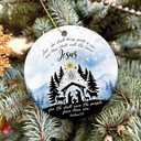 2 x Christian Nativity Ornament  and Thou Shalt Call His Name Jesus Matthew 1:21  Religious Ceramic Christmas Ornament with Holy Family Scene, Scripture Verse, and Faith-Based Holiday Dcor & Gift