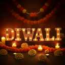 6 Pcs Diwali Light up Letters 6.3 Inch Battery Powered Letter Sign Diwali Decor for Home Mandir Table Decoration Items Marquee Night Lights Indian Hindu Pooja Room Light for Puja Party Festival Gifts