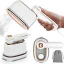 Travel Steamer for Clothes, 1200W Mini Travel Iron with Steam, Handheld Rotary Garment Iron, Wrinkle Remover, 10s Fast Heating, White, 1 Piece