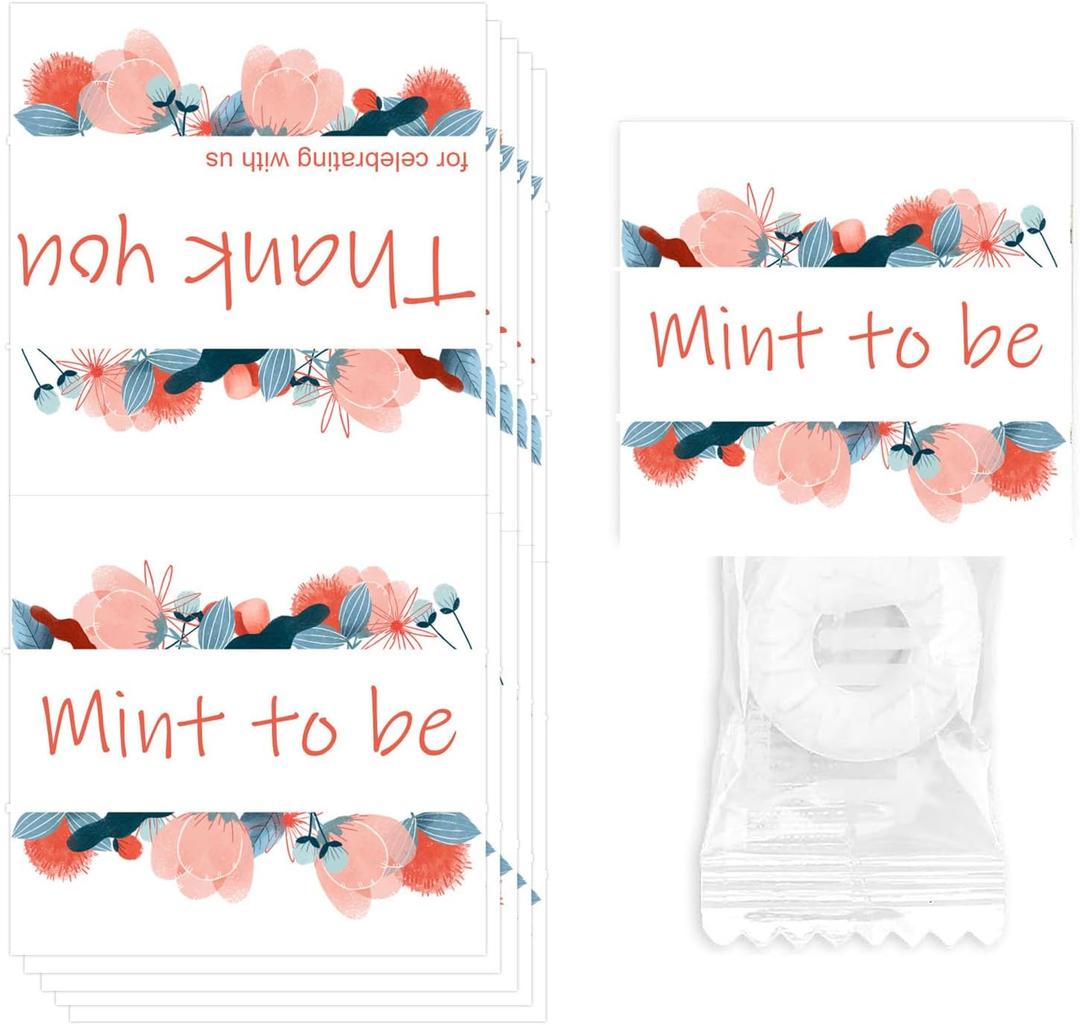 200 Pcs Wedding Party Favors Mint to Be Wedding Mints Candy Favor Stickers Mint to Be Wedding Favor Stickers Thank You for Celebrating with Us Wedding Gifts Tags Decoration for Guests