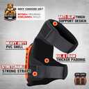 REXBETI Knee Pads for Work, Construction Knee Pads for Men, Heavy Duty Comfortable Anti-slip Foam Gel Knee Pads for Gardening Flooring and Cleaning, Strong Stretchable Straps, Orange (Black)