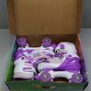 Kids Roller Skates for Girls-Outdoor 4 Size Adjustable Butterfly Quad Rollerskates for Indoor Ages 3-12 Years Beginners Children's Birthday Gift with Light Up Wheels patines para nias Indoor (Purple)