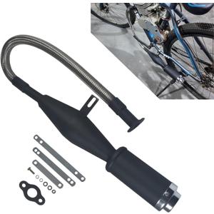 Flexible Exhaust Muffler Extension Silencer Pipe Kit for 49cc 50cc 60cc 66cc 80cc 100cc 2-Stroke Gas Motor Motorized Mountain Bike Bicycle Engine