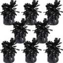 8 Pcs Black Metallic Balloon Weights Holder Anchors Balloon Holder Weights for Helium Balloons Birthday Graduation Party Christmas Wedding Celebration Decoration (Black)