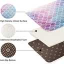 Britimes Purple Pink Gradient Bath Mat,Mermaid Scale Texture Bathroom Rugs No Slip,Cute Washable Cover Floor Rug Carpets Floor Mat 16x24 inches for Kitchen Bedroom