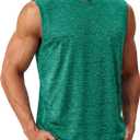 TACVASEN Men's Sleeveless Tee Shirt Quick Dry Workout Gym Tank Tops Summer Cooling Bodybuilding Muscle Shirts (Green, M)