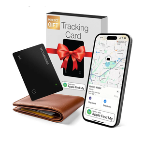 SPOTMINDERS Husband Valentines Day Gifts for Him Apple MFi Certified Wallet Tracker Works with Apple Find My Tracking Card for Wallet Card Rechargeable IP68 0.07in Slim iPhone Item Finder for Luggage