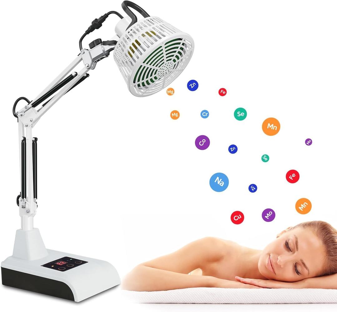 2-in 1 TDP Far Infrared Mineral Heat Lamp Acupuncture Therapy Light Desktop Therapeutic Lamps for Healing Body Arthritis Chronic Pain Relief, Sleep, Wound