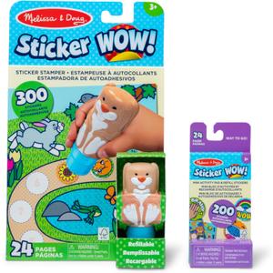 Melissa & Doug Sticker Wow! Bunny Bundle: 24-Page Activity Pad, Stamper, 500 Stickers, Mini Pad, Arts and Crafts Fidget Toy Collectible Character