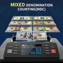 PONNOR N70 Mixed Denomination Money Counter Machine, Value Counting, Cash Counter with Three Displays, UV/MG/IR/MT Counterfeit Detection for Money Counting, Printer Enabled Bill Counter for Business, medium