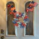 20In Patriotic Wreaths for Front Door, Artificial Red White Blue Faux Flowers,Patriotic Wreath Decorations,Decor for 4th of July,Festival Wreath for Outdoor,Home, Office, Party Wall