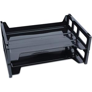 UNV08100 - Universal Side Load Letter Desk Tray, Black (13.1" x 9.3" x 3.5")