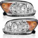 Headlights Compatible with 2006-2008 Toyota RAV4 Headlight Assembly Replacement for 2006 2007 2008 RAV4 Headlamp Pair Set Chrome Housing