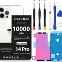 [10000mAh] Battery for iPhone 14 Pro, 2026 Capacity 0 Cycle Li-Polymer Replacement Battery for iPhone 14 Pro Models A2650, A2889, A2890, A2892 with Complete Professional Repair Tool Kit