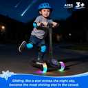 Nattork Kids Scooter for Boys Girls with Light Up Wheels, 3 Adjustable Height Handlebars, Lean-to-Steer Technology, Widen Anti-Slip Deck, 3 Wheel Scooter for kid ages 3-8, Support Riders Up to 110 LBS