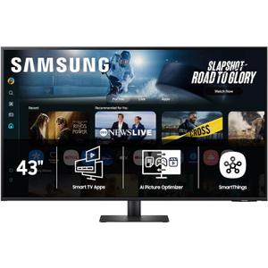 Samsung 43 Smart Monitor M7 (M70F) 4K UHD Display, Samsung Vision AI, Smart TV Apps, Gaming Hub, USB-C, HDMI, and USB-A, Black, LS43FM702UNXZA, 2025