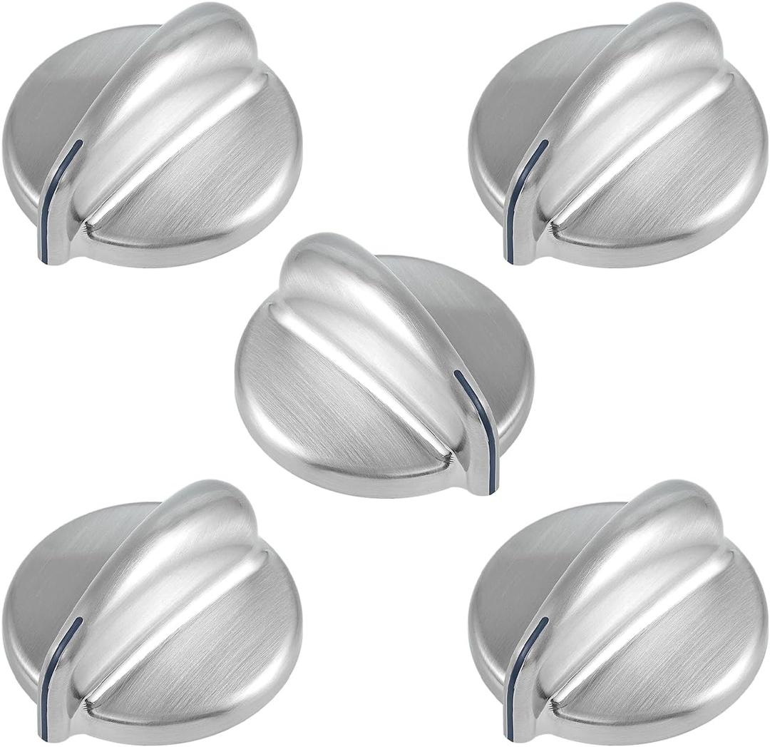 WB03X43926 Stove Knobs Cooktop Replacement Parts for GE Gas Range Knobs Profile 183D8269 KIP 5E87 Knobs Oven Knobs JGBP87SEM1SS Burner Control Knobs PGB918SEM1SS Stove Top Knobs 5 Pcs