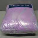 Menghomeus Purple/Silver Comforter Set Twin Lavender Metallic Print Glitter Bed Comforter Cute Shinny Bedding for Teen Girls Kids Women, 3 Piece (1 Pillowcase, 1 Decorative Pillow Sham)