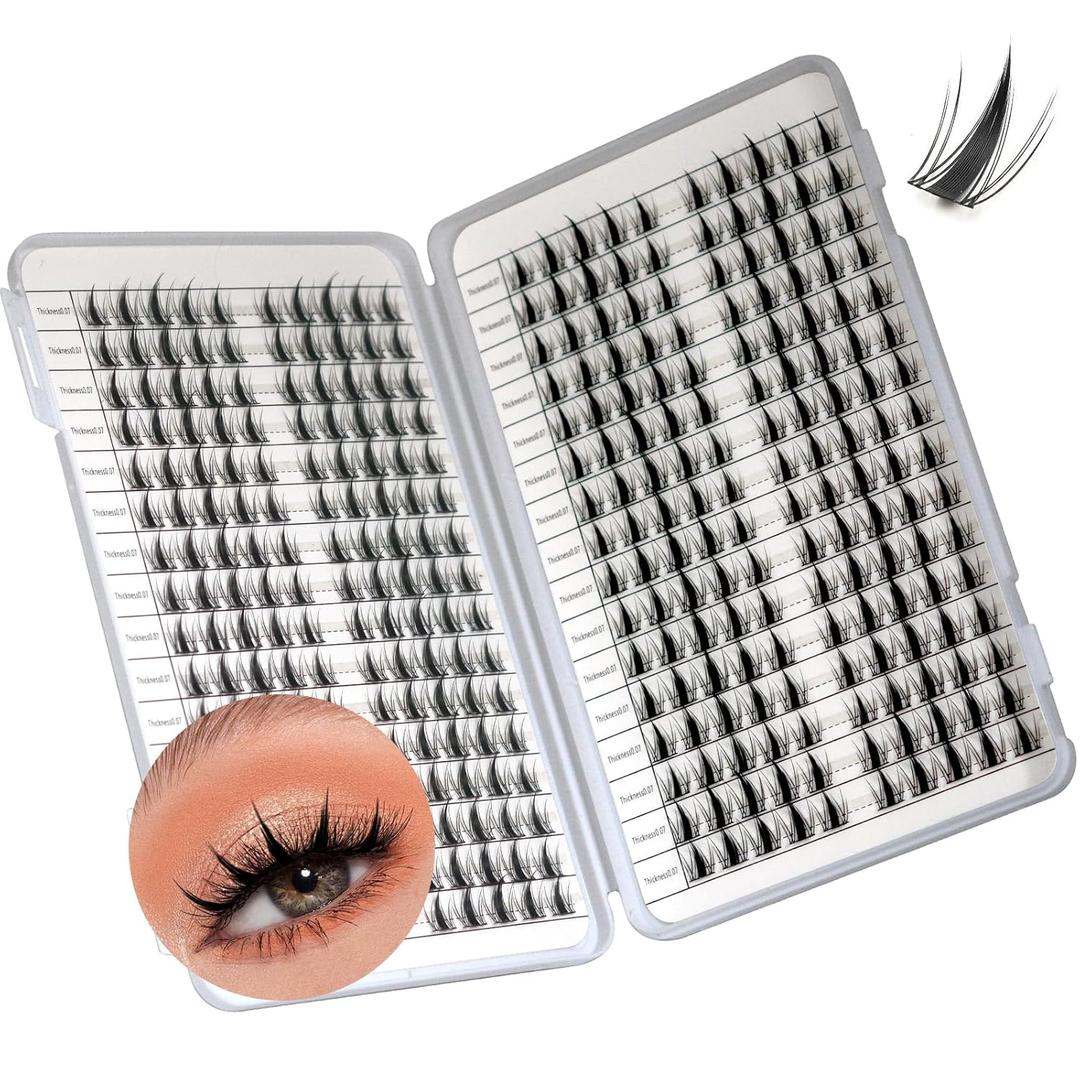 32 Pairs Manga Individual Lashes Extensions False Eyelashes DIY Lash Clusters 320pcs Spikey Clusters Lashes Fluffy Volume Eye Eyelashes Clusters by Bershnor
