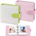 Aphlos 2-Pack Mini Photo Albums for 2x3 Inch Photos, 40-Page Large Capacity Photo Album for Fujifilm Instax Mini 12/9/SE/7+/40/90/EVO, Polaroid Hi-Print/Snap Touch/HP Sprocket (Woven Patterns)