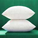 Extra Thick and Full Set of 2 Plump Cotton Fabric Throw Pillow Inserts, Overfilled Cushion Filler, 18 X 18 Inches
